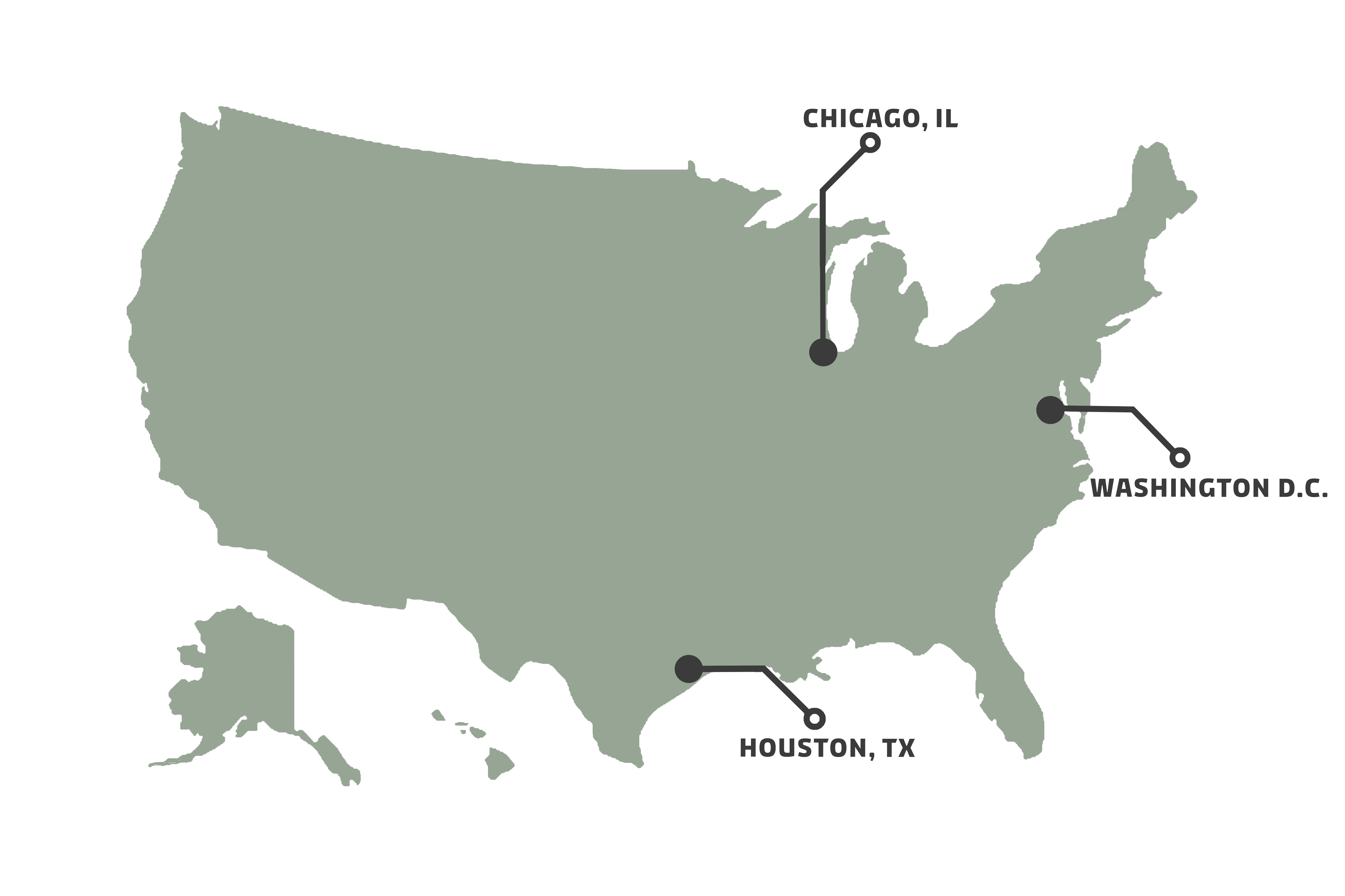 Map of North American presence